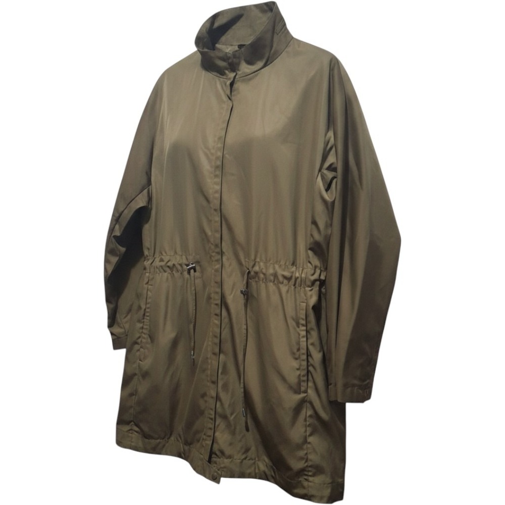 J. Jill Olive Green Anorak Jacket Mock Neck Cinched Waist XL